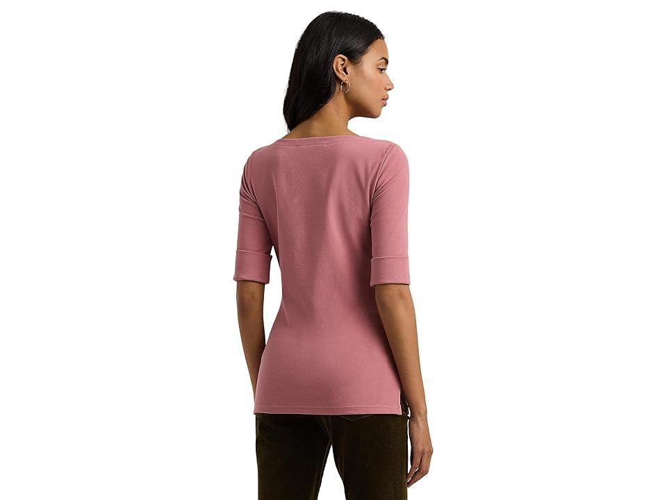 Lauren Ralph Lauren Womens Slim-Fit Boat-Neck Tee Product Image