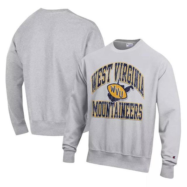 Mens Champion Heather Gray West Virginia Mountaineers Vault Late Night Reverse Weave Pullover Sweatshirt Product Image