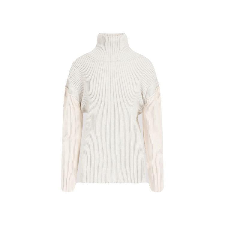 THE ROW Dua Knit Cotton-cashmere Top In Neutral Product Image