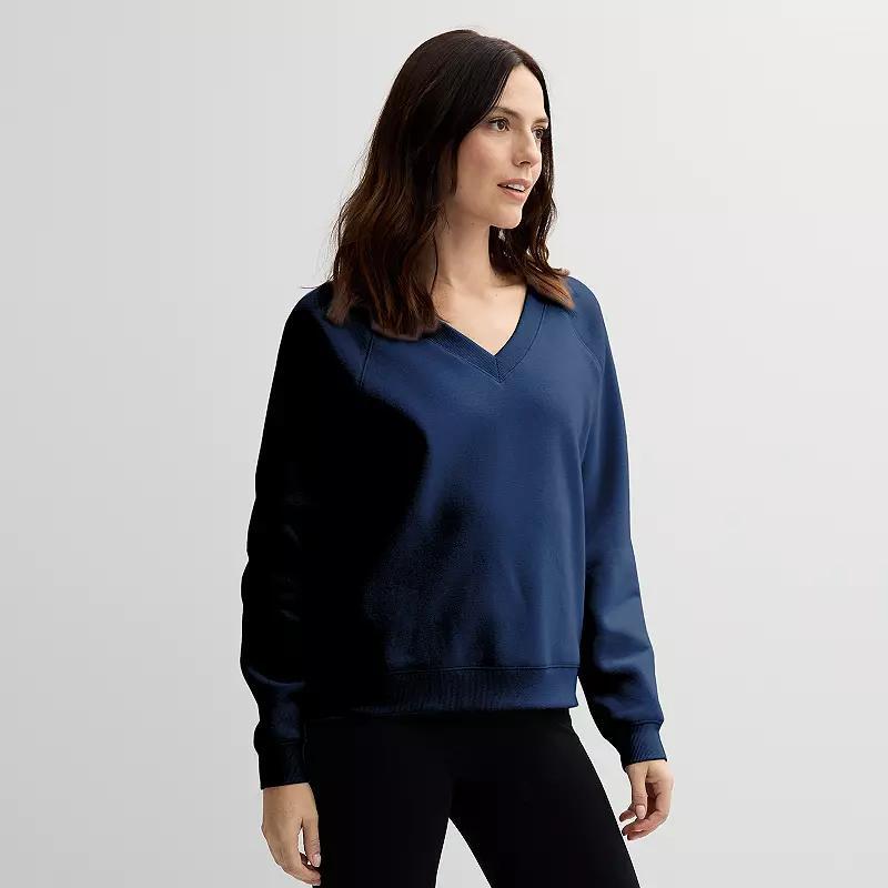 Womens Sonoma Goods For Life V-Neck Sweatshirt Product Image