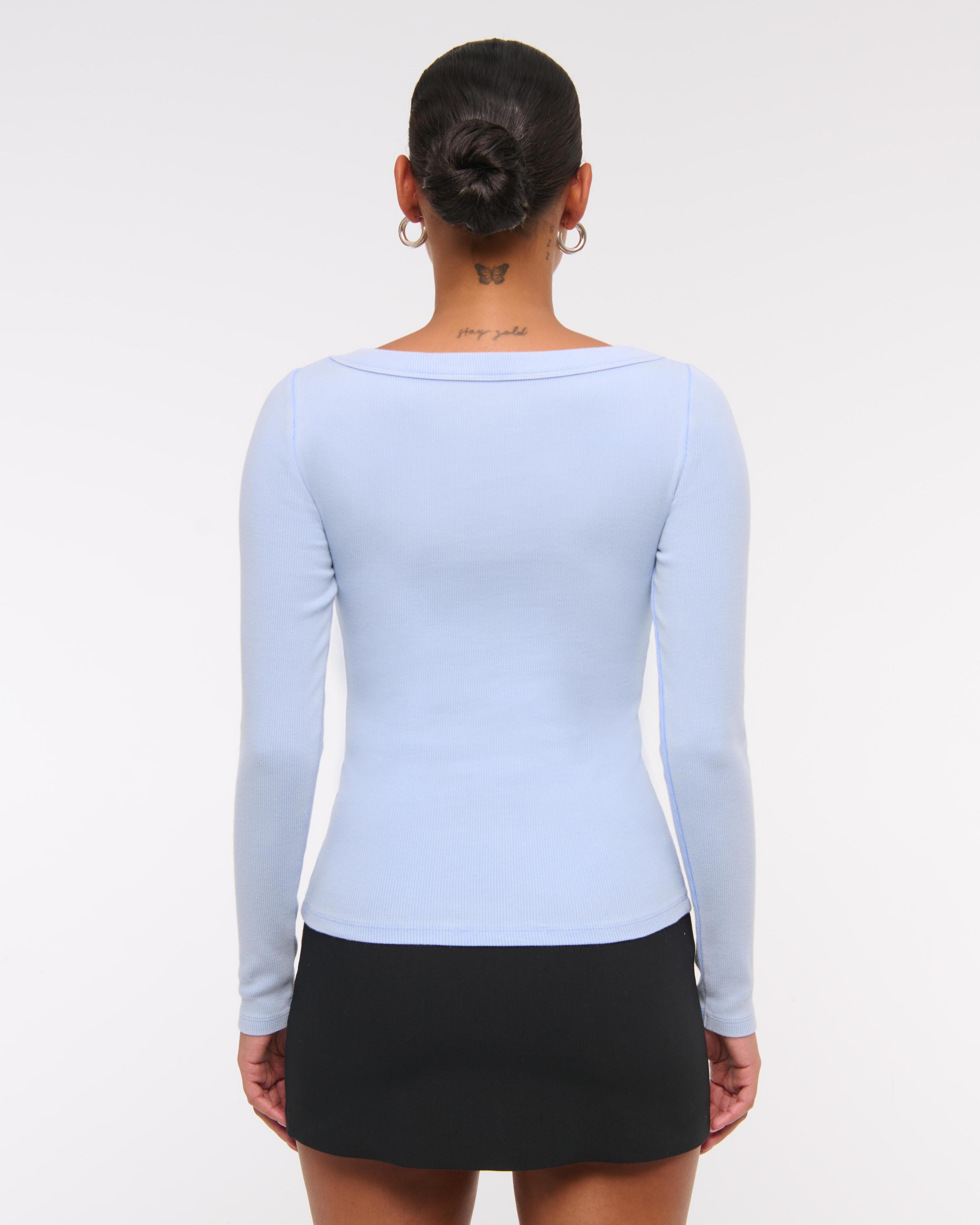 Long-Sleeve Balletic Scoopneck Top Product Image