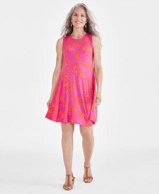 Petite Floral Print Flip Flop Dress, Created for Macy's Product Image