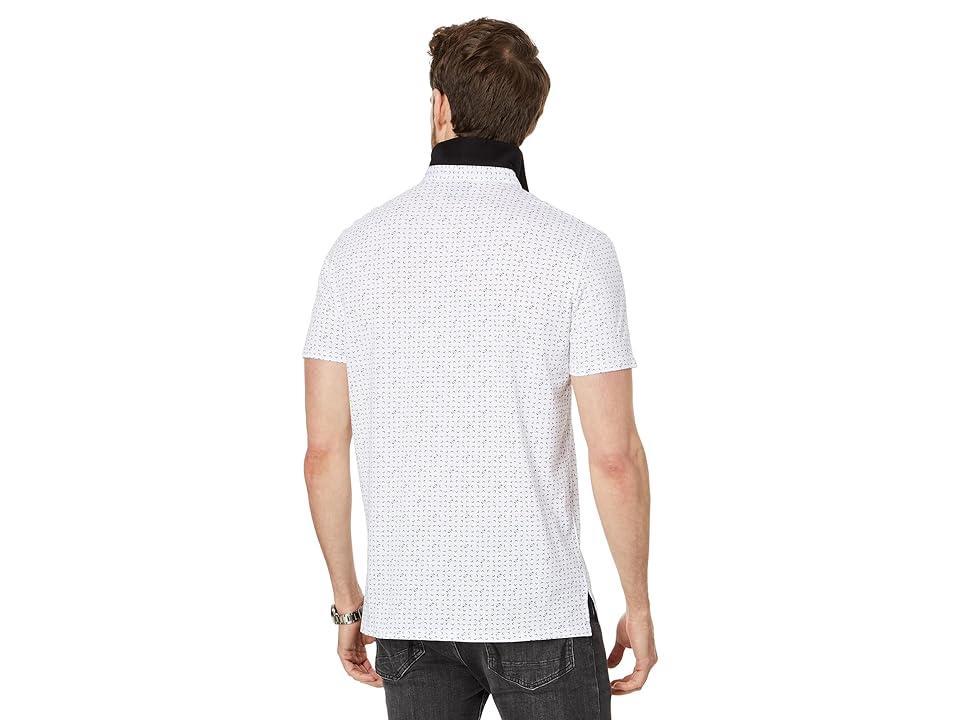 Armani Exchange Regular Fit Cotton Jersey Printed All Over Logo Polo Right Angle) Men's Clothing Product Image