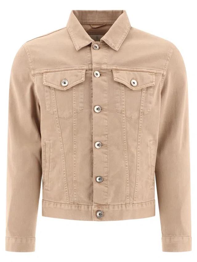 BRUNELLO CUCINELLI Lightweight Denim Jacket Jackets Beige Product Image