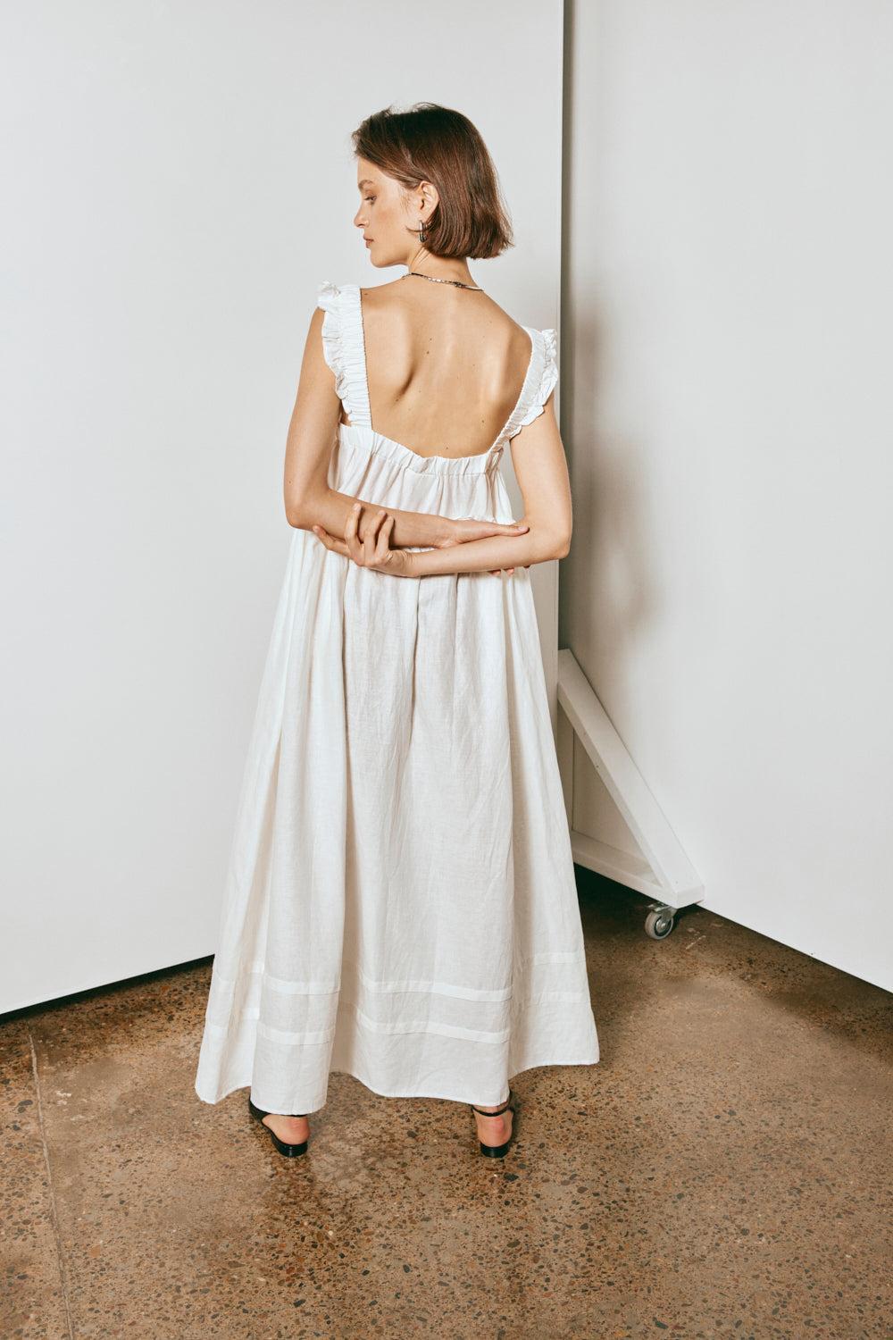 Curate & Create Smock Maxi Dress White Product Image