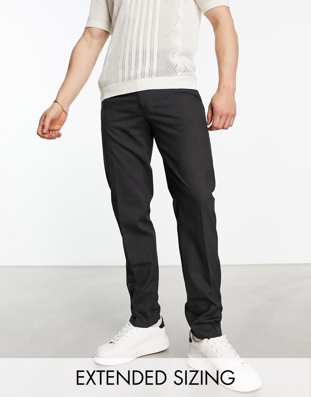 ASOS DESIGN slim dressy pants in charcoal Product Image