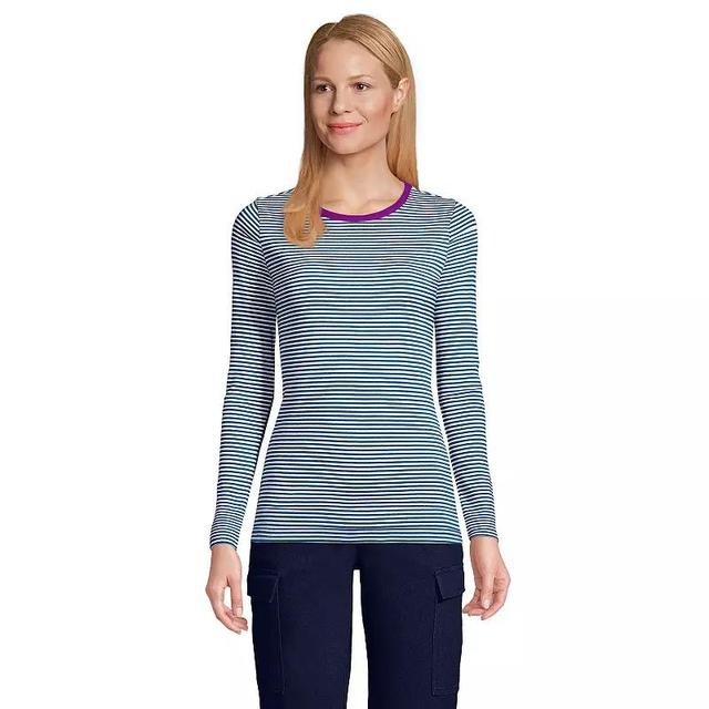 Womens Lands End Cotton Crewneck Long-Sleeve Tee Product Image