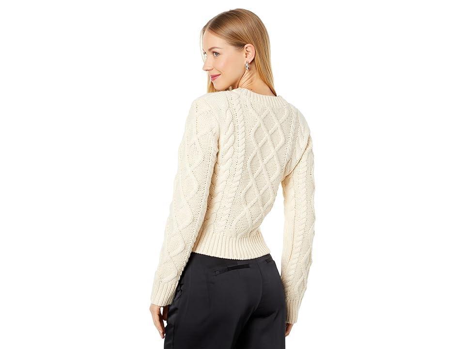 English Factory Crop Cable Stitch Sweater in Purple at Nordstrom, Size Medium Product Image