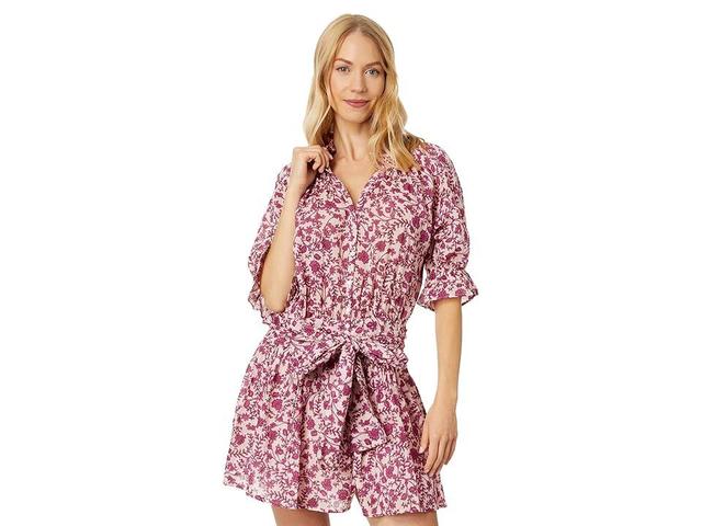 SUNDRY Short Dress with Tie (Meirion Floral) Women's Clothing Product Image