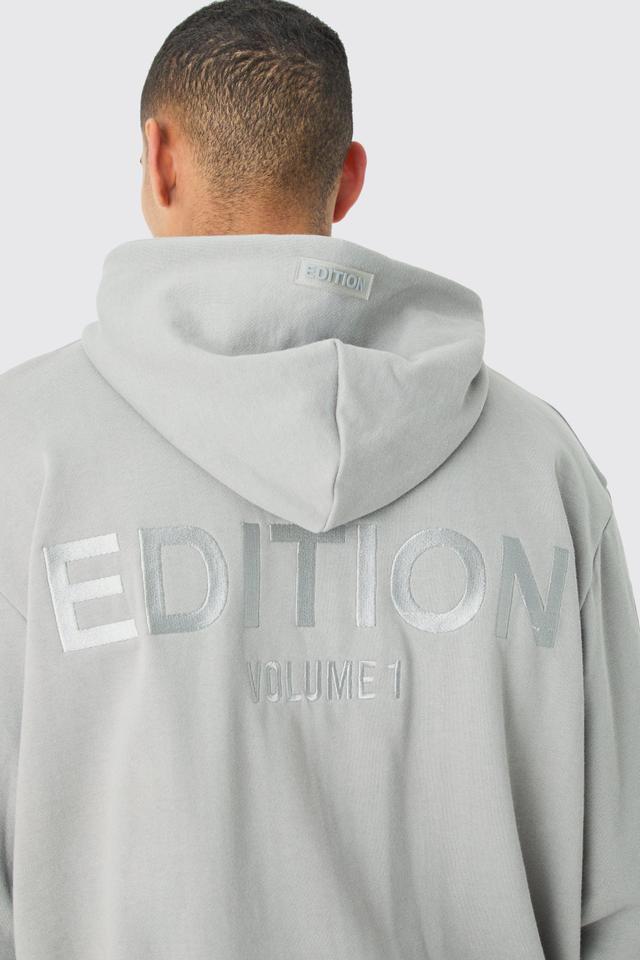 EDITION Oversized Heavyweight 1/4 Zip Pintuck Hoodie | boohooMAN USA Product Image