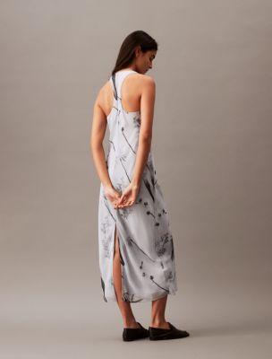 Chiffon Botanic Print T-Back Maxi Dress Product Image