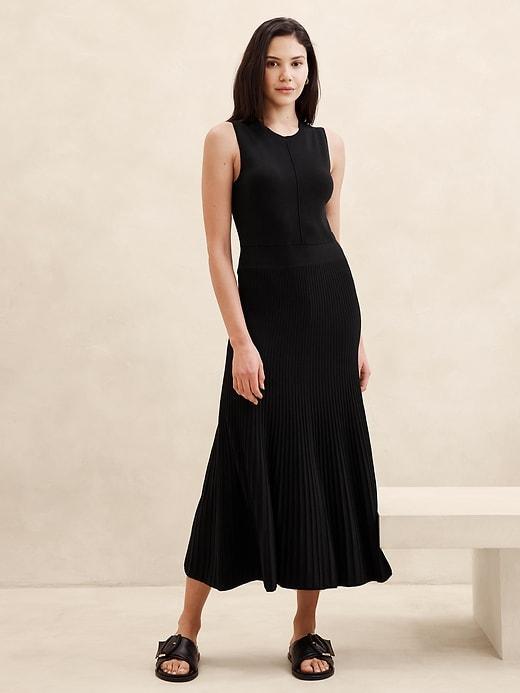 Pleated Midi Sweater Dress Product Image