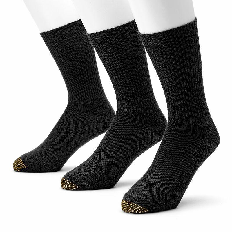 Mens GOLDTOE 3-pk. Fluffies Crew Socks Black Product Image