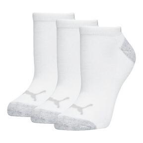 PUMA Women's Half-Terry Low Cut Socks (3 Pairs) in White/Grey Product Image