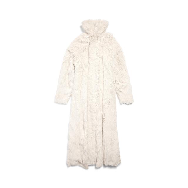 synthetic furry maxi coat Product Image