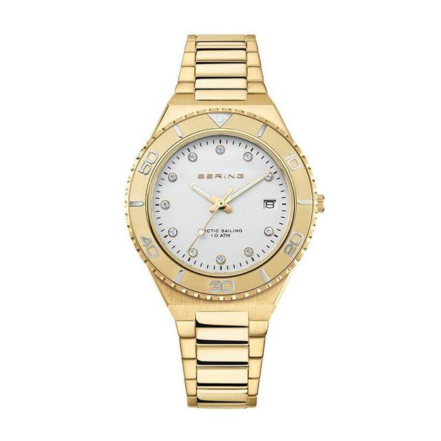 BERING Womens Classic Stainless Steel Link Bracelet Watch Gold Tone Product Image