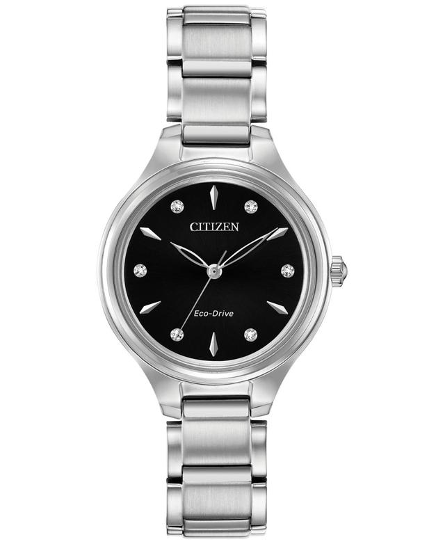 Citizen Eco-Drive Womens Corso Diamond Accent Stainless Steel Watch - FE2100-51E Silver Tone Product Image