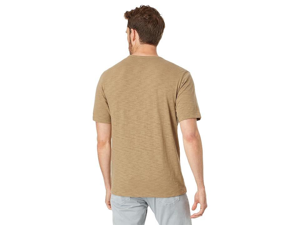 Men's Split-Neck Slub Cotton T-Shirt Product Image