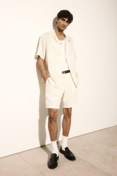 Relaxed Fit Linen-blend Shorts Product Image