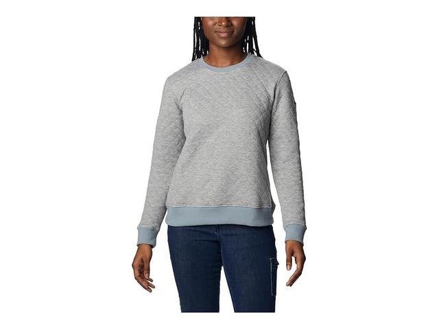 Columbia Lodge Quilted Crew (Light Grey Heather) Women's Clothing Product Image