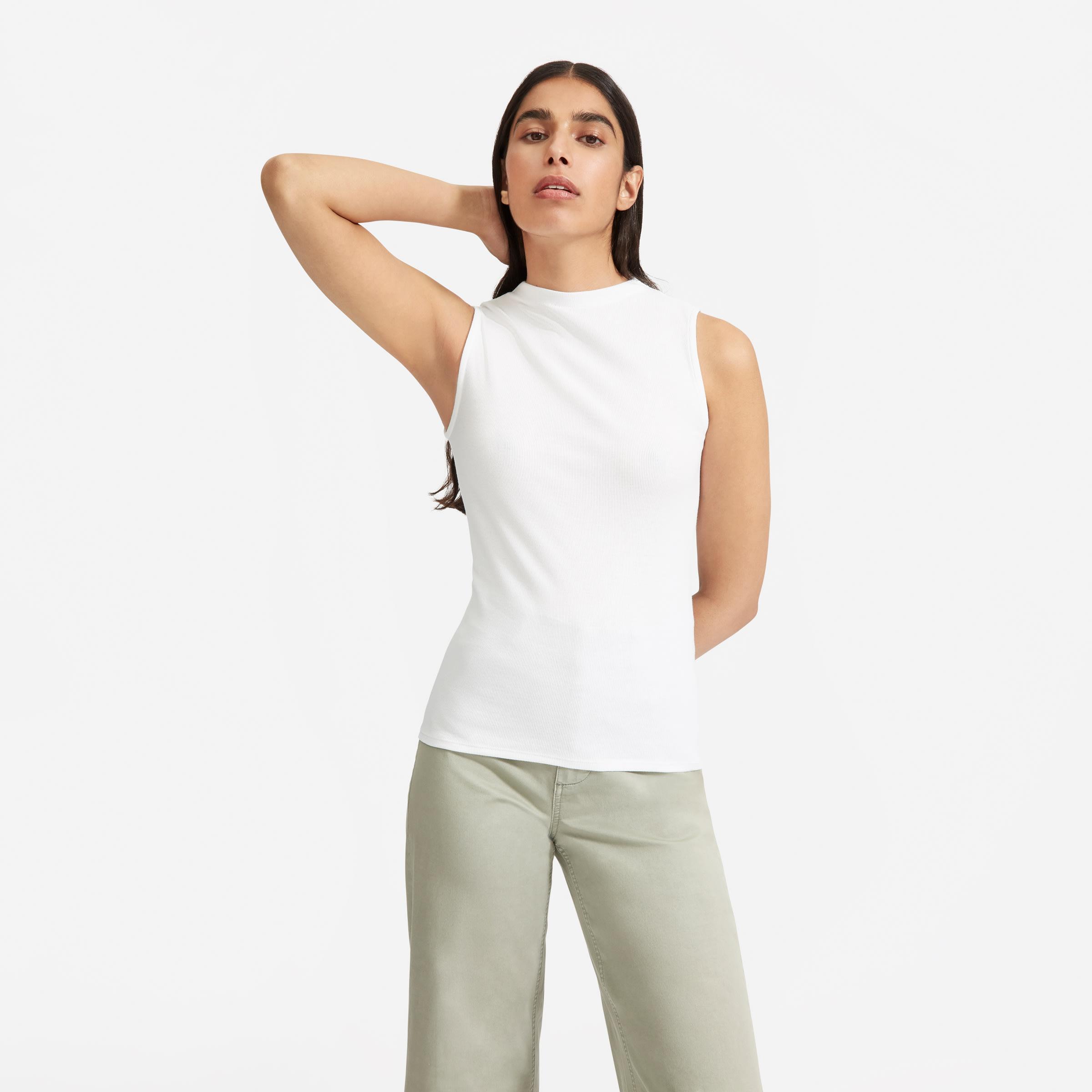 Womens Pima Micro-Rib Funnel-Neck Tank by Everlane Product Image