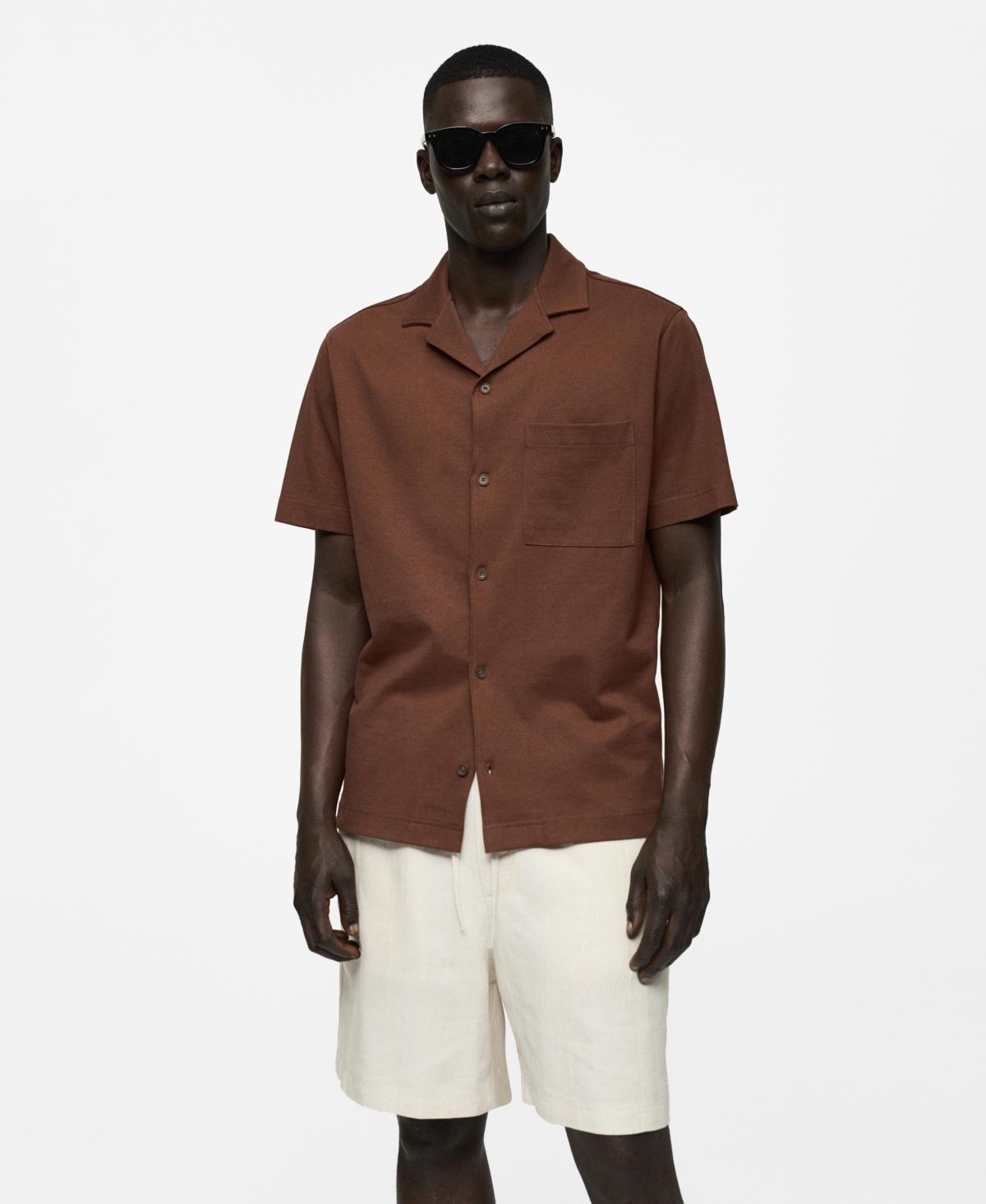 Mango Mens Cotton Short-Sleeved Shirt Product Image