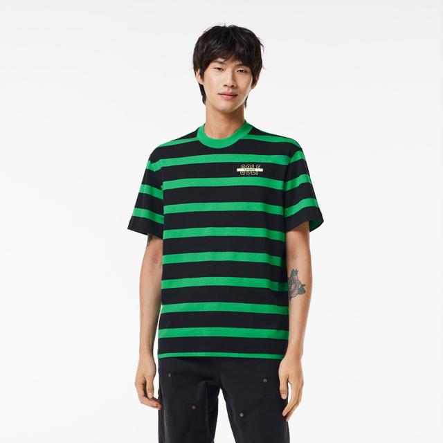 Striped 3D Print Cotton T-shirt Product Image