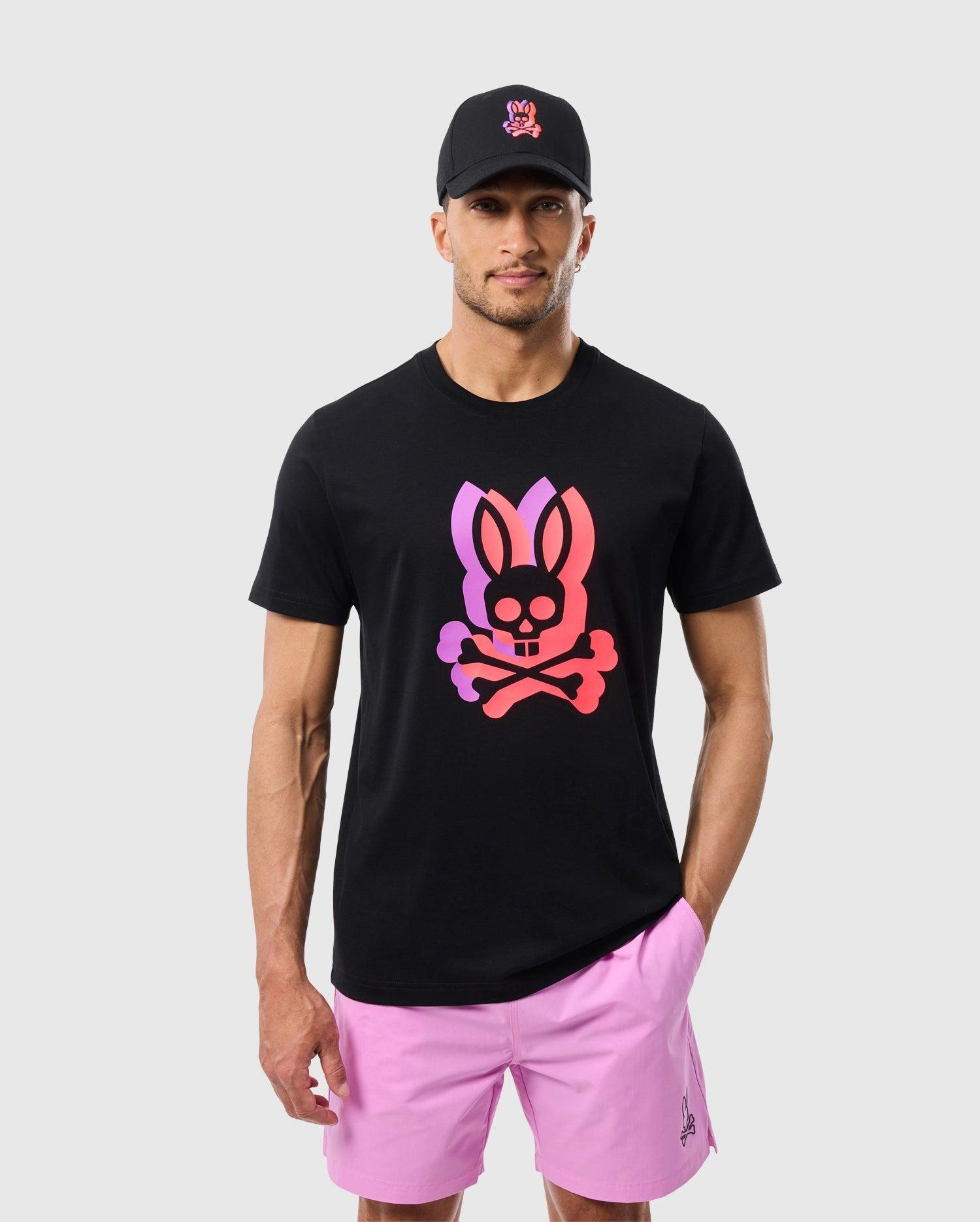 Psycho Bunny Men's Groves Graphic Tee 001 BLACK Product Image