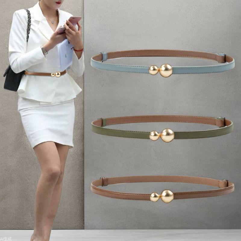 Faux Leather Thin Belt Product Image