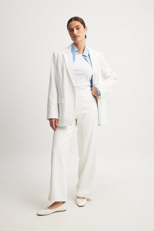 Straight Low Waist Suit Pants Product Image