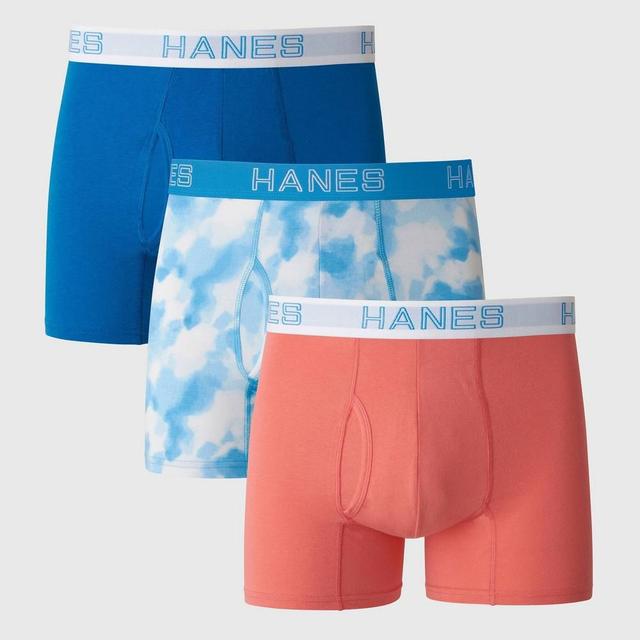 Hanes Premium Mens Comfort Flex Fit Trunks 3pk - Blue/Red Product Image