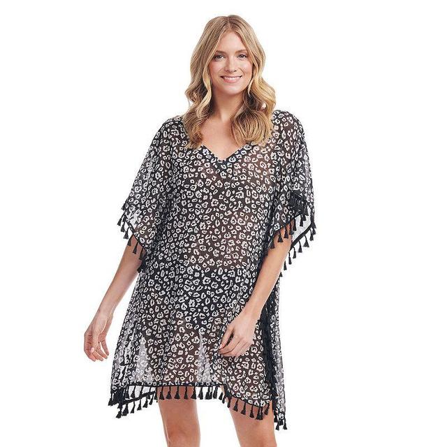 Womens Mazu Tie-Dye Cheetah Tassel Kaftan Swim Coverup Product Image