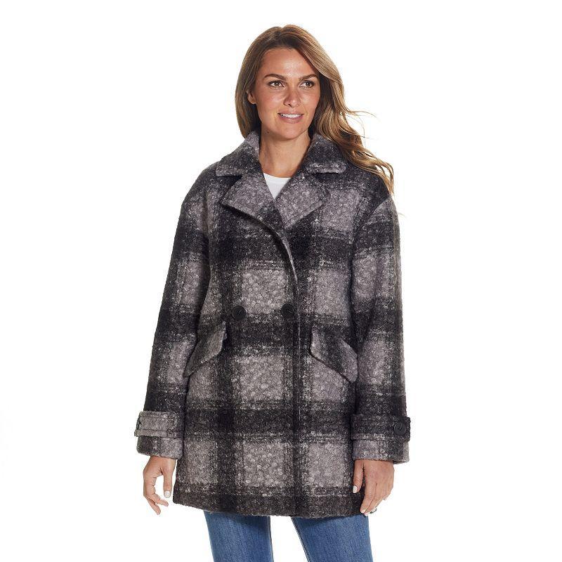 Womens Weathercast Double Breasted Boucle Peacoat Product Image