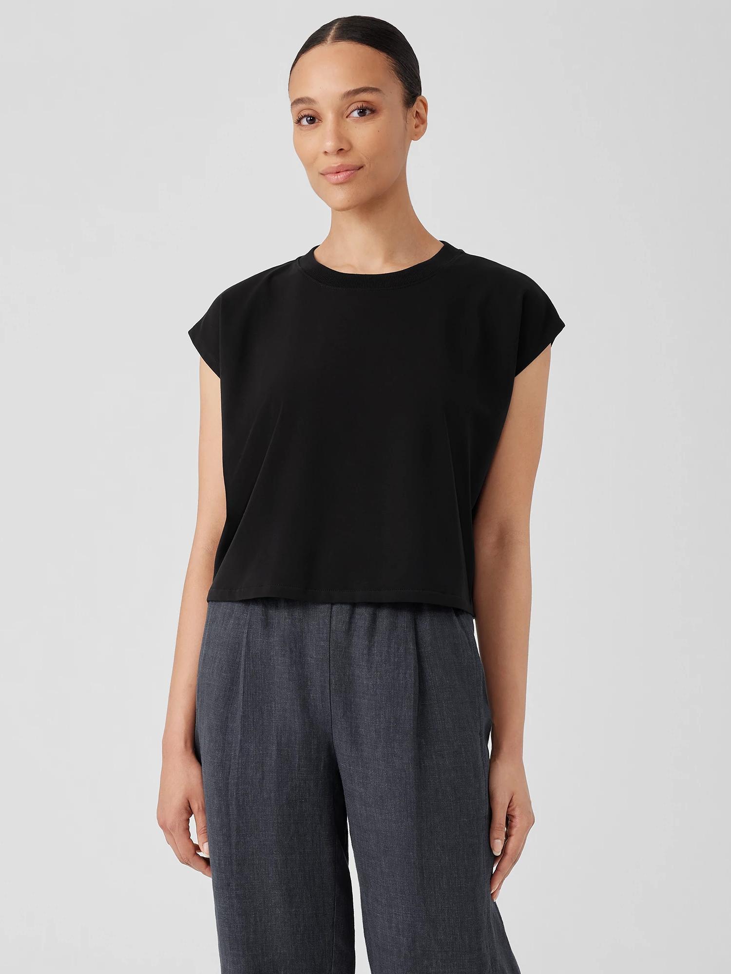 EILEEN FISHER Pima Cotton Stretch Jersey Square Topfemale Product Image