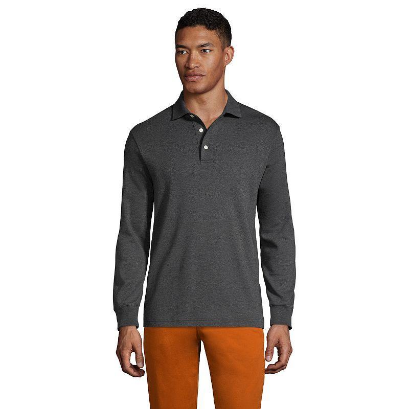 Men's Long Sleeve Super Soft Supima Polo Shirt Product Image