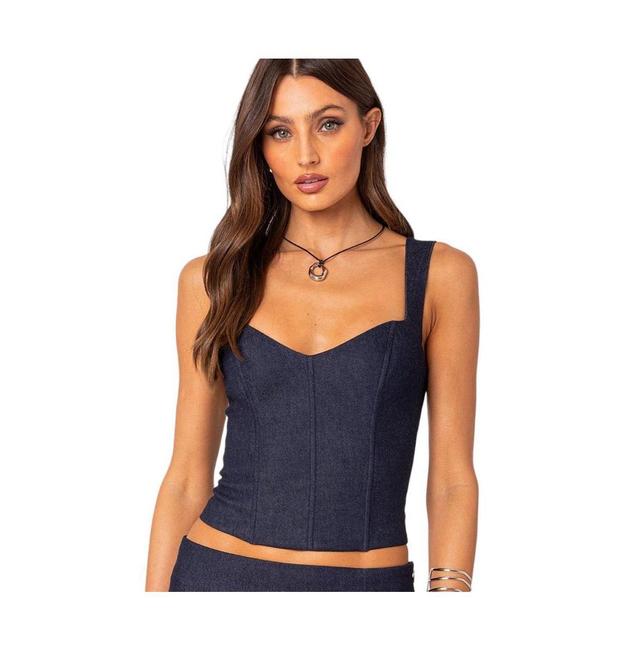 Womens Jemma lace up denim corset Product Image