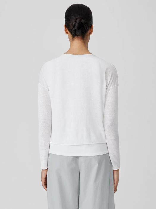 EILEEN FISHER Organic Linen Cotton Cropped Cardiganfemale Product Image