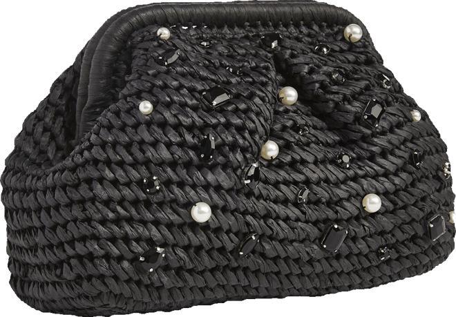 Embellished Straw Clutch Product Image