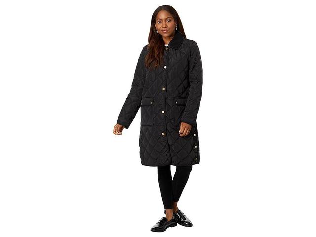 Lauren Ralph Lauren 3/4 Berber Trim Quilt Jacket Women's Clothing Product Image