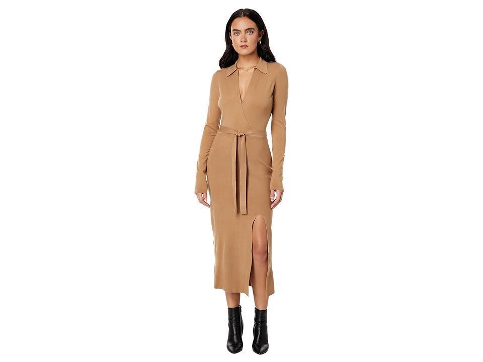 Paige Carmen Sweaterdress (Dark Camel) Women's Clothing Product Image