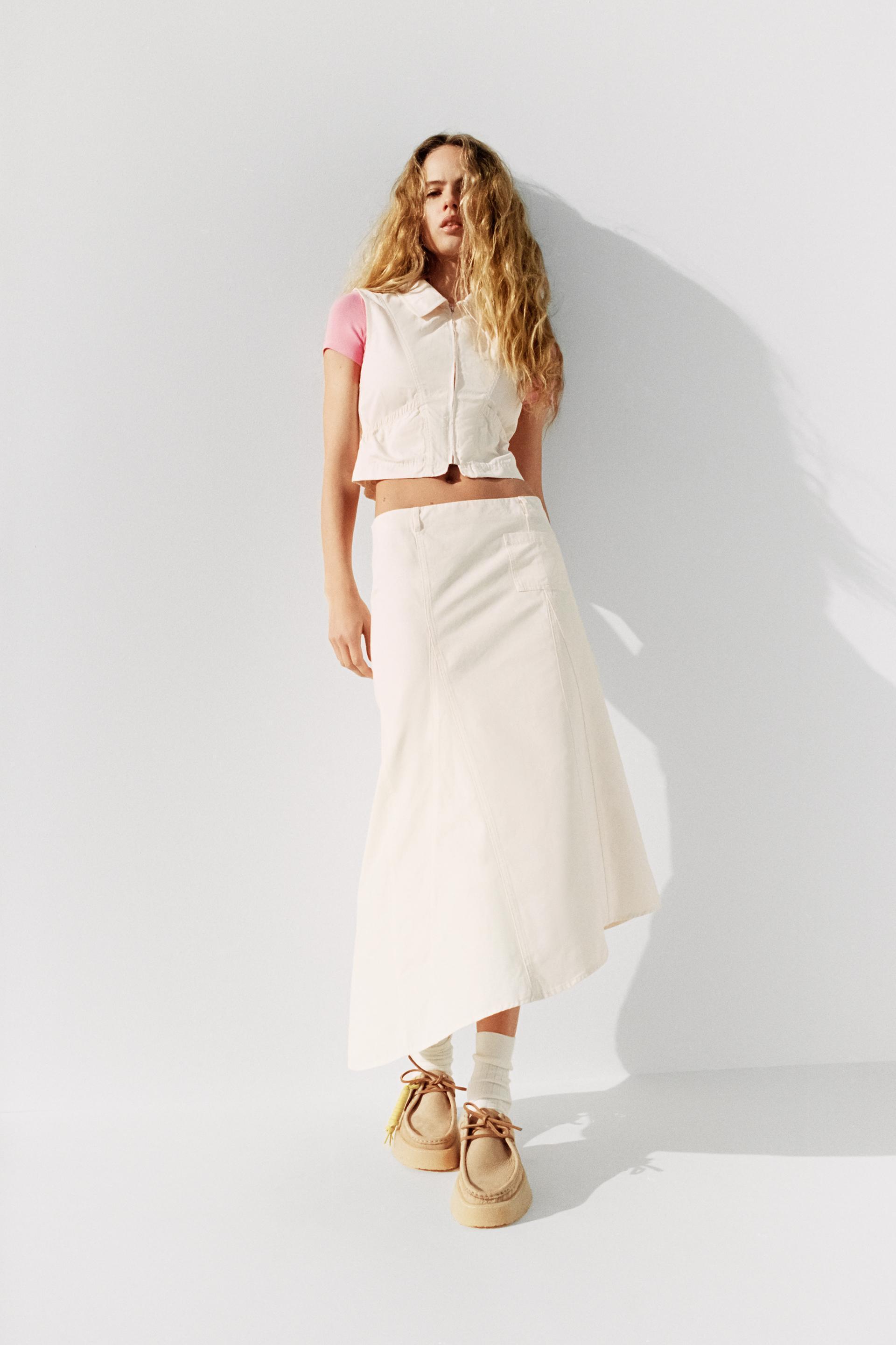 ASYMMETRIC MIDI SKIRT Product Image