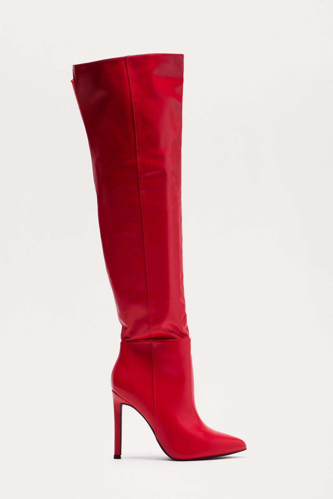 Jordana Thigh High Boots - Red product image