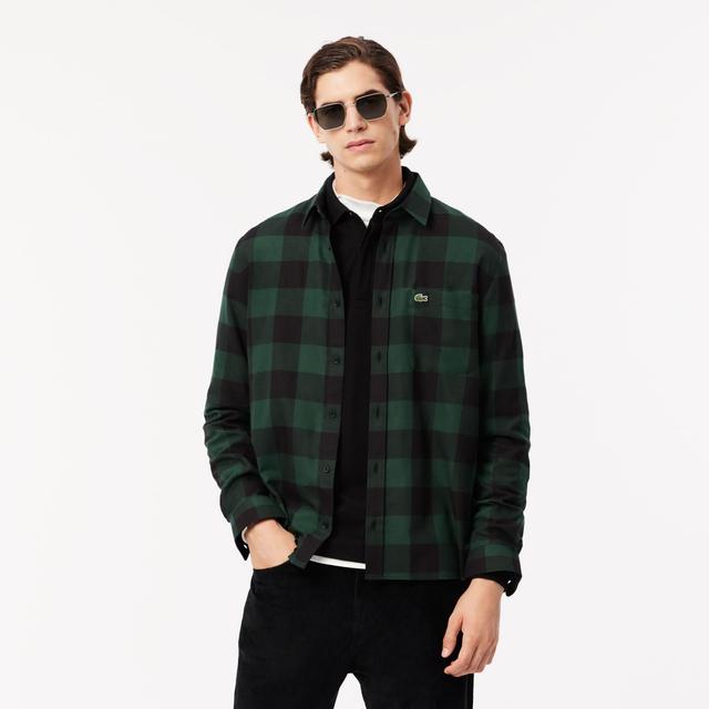 Men's Regular Fit Cotton and Wool Overshirt Product Image