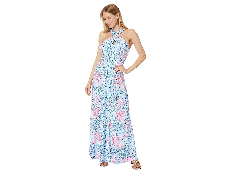 Lilly Pulitzer Montecito Halter Maxi Dre (Multi Naut Today Engineered Knit Maxi Dress) Women's Dress Product Image