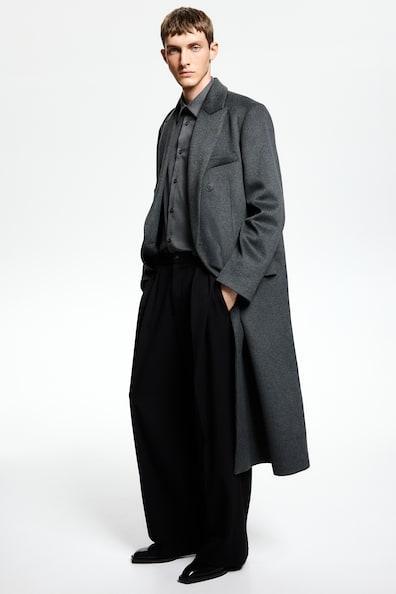 Double-Breasted Wool-Blend Coat Product Image