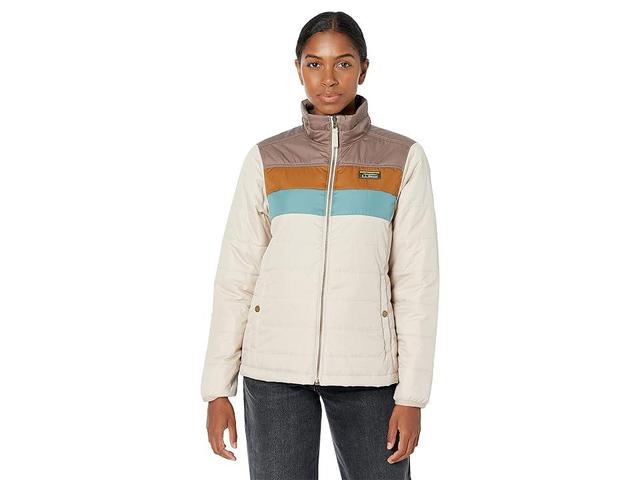 L.L.Bean Petite Mountain Classic Puffer Jacket Color-Block (Marine Blue/Natural) Women's Coat Product Image