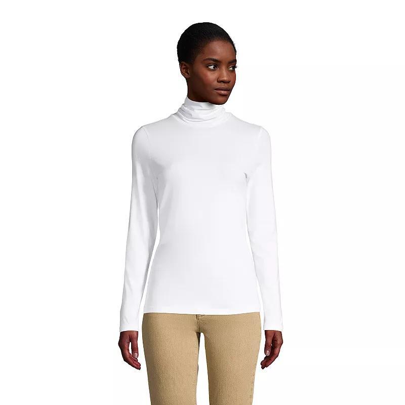 Womens Lands End Lightweight Fitted Turtleneck Product Image