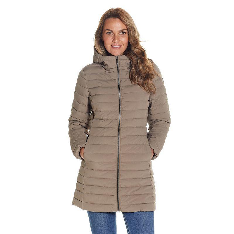 Womens Weathercast Hooded Channel Quilted Puffer Jacket Product Image