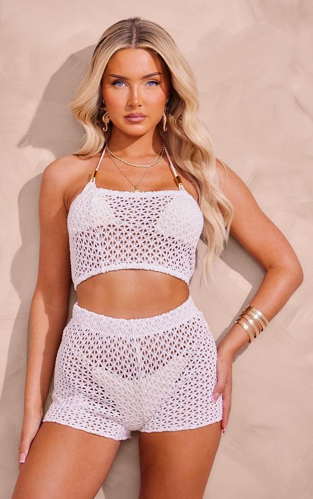 Cream Crochet Bandeau Beach Top Product Image