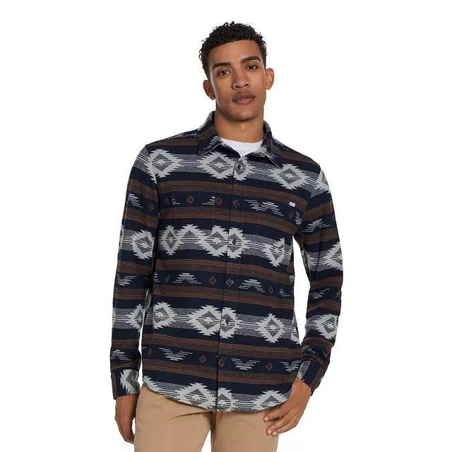 Mens Hurley Button-Up Sweater Dark Grey Grey Product Image